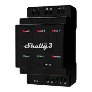 Shelly Pro 3 - DIN-liistule paigaldatav 3-kanaliline nutirelee
