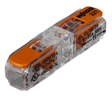 WAGO221-2411 WAGO läbiv ühene ühendusklemm. 0,2-4,0mm2