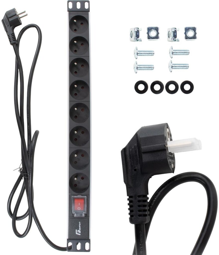 Toitepaneel rack kapile, 8x Schuko, Getfort