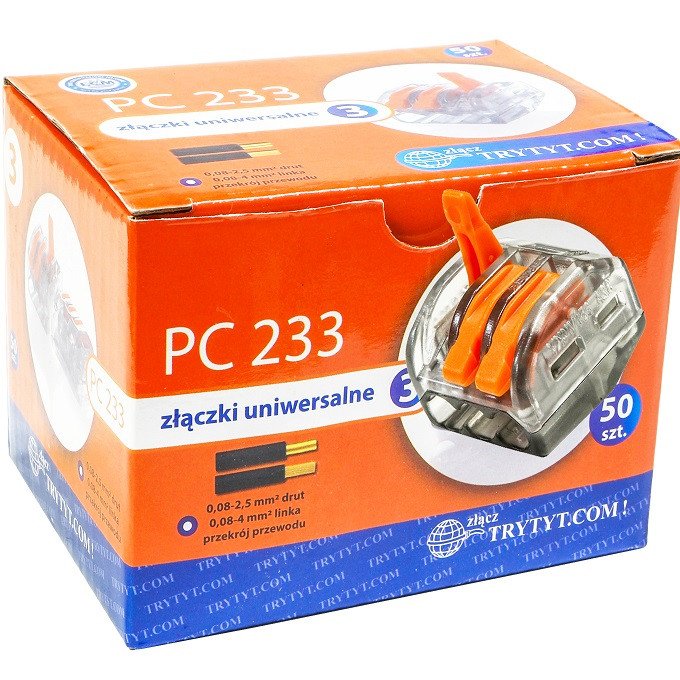 PC233 Kiirühendusklemm kuni 3 soonelise kaabli jaoks
